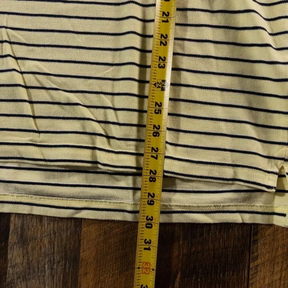 Vintage 90s Chaps Ralph Lauren Yellow Navy Striped Polo Shirt Men's XXL